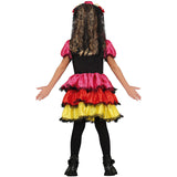 Disfraz de Catrina multicolor para niña espalda