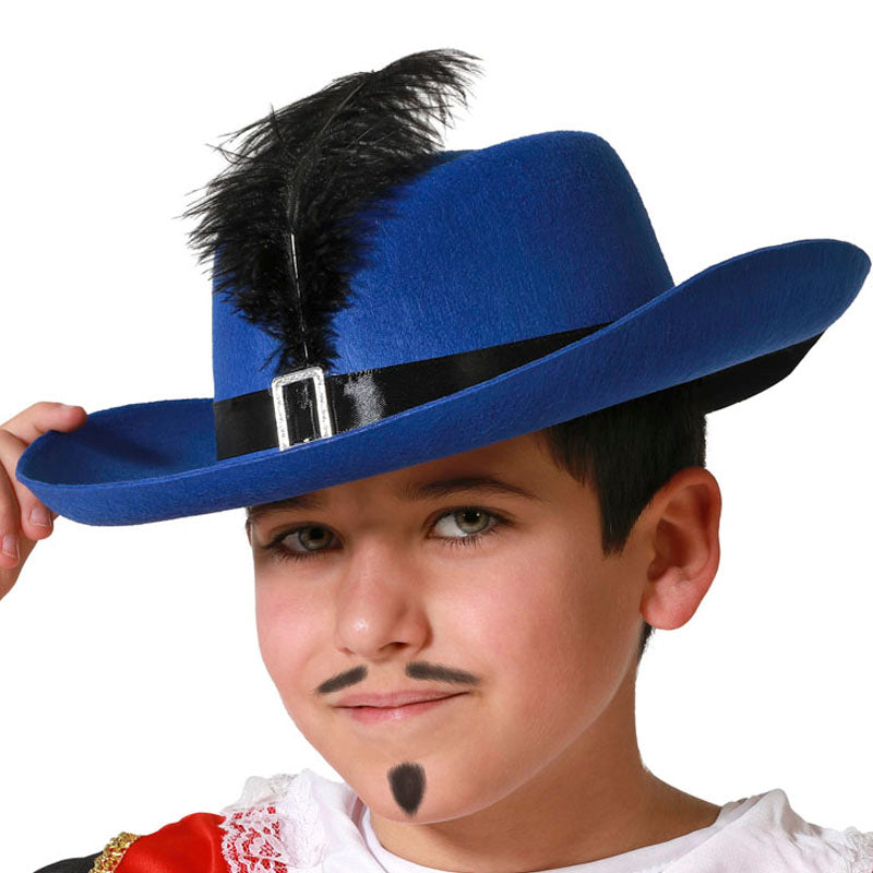 Sombrero Mosquetero azul infantil