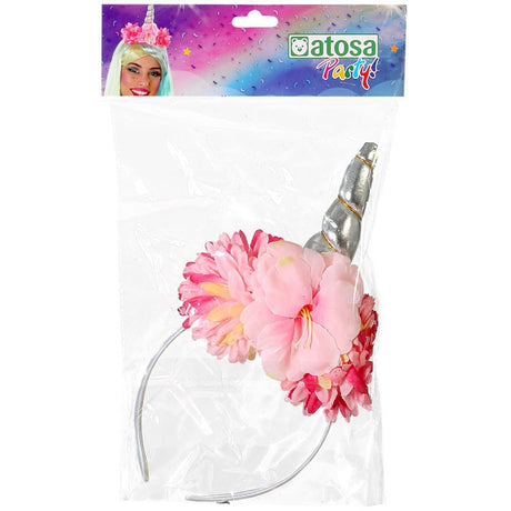 Diadema de Unicornio con flores rosas Packaging