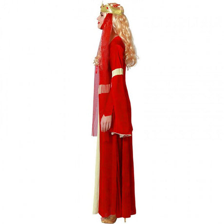 Disfraz de Dama Medieval Rojo Perfil