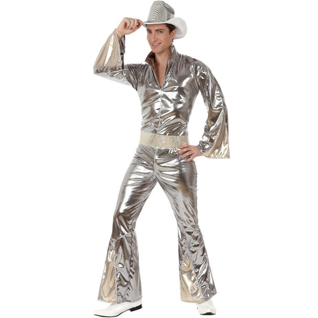 Disfraz de Disco Plateado para hombre