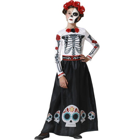 Disfraz de Esqueleto Mexicano Catrina para niña