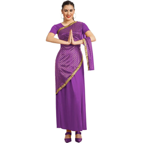 Disfraz de Hindú Bollywood morado para mujer