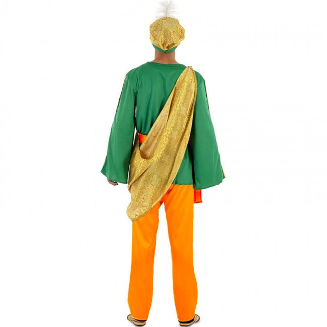 Disfraz de Paje amarillo de los Reyes Magos para hombre espalda