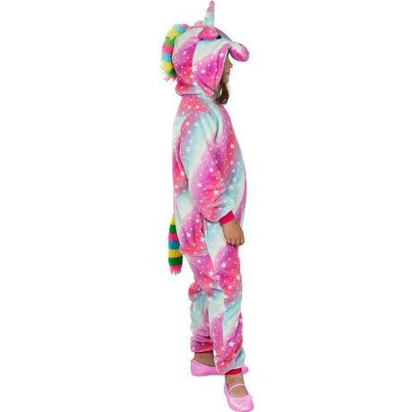 Disfraz de Unicornio multicolor onesie para niña Perfil