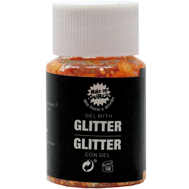 Gel con glitter naranja