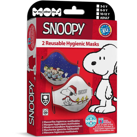 Mascarilla de Snoopy Navidad para adulto packaging