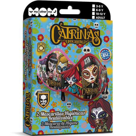 Mascarilla infantil de Catrinas Underworld packaging