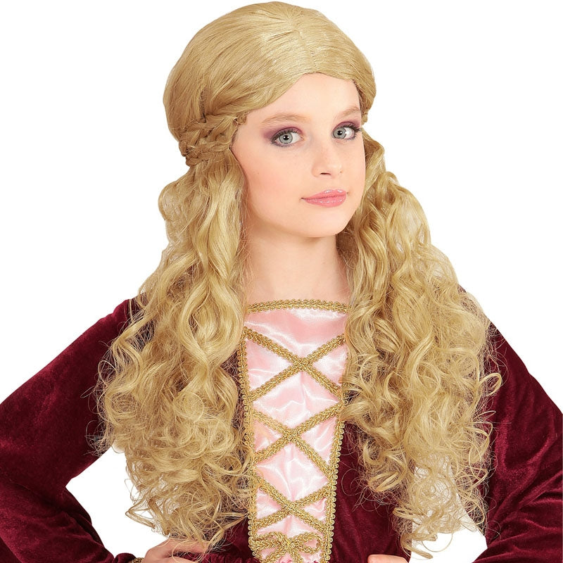 Peluca rubia medieval infantil