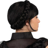 Trenza recogida de Miércoles Addams perfil